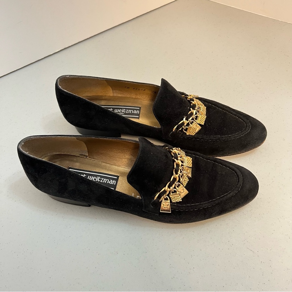 Stuart Weitzman Vintage with Shopping Bag Purse Charm Loafers Sz 7.5